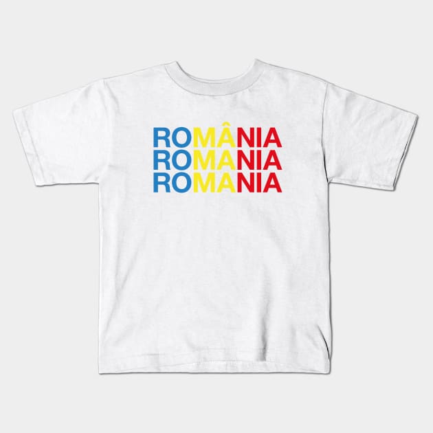 ROMANIA Flag Kids T-Shirt by eyesblau